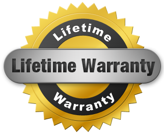 A gold and black circular badge with a silver ribbon in the center. The badge features the words Lifetime Warranty in bold white letters on the ribbon, and smaller text repeating Lifetime Warranty around the circles border. Waterproofing Company | Basement Leak Repair | City Wide Group | Professional waterproofing company and basement leak repair in Toronto since 1961. | https://www.citywidegroup.com | +1 416-283-5500