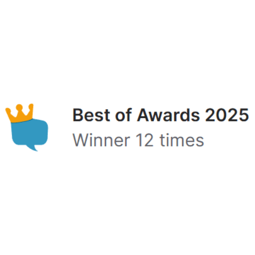 A blue speech bubble with a gold crown above it, next to the text Best of Awards 2025 and Winner 12 times. Waterproofing Company | Basement Leak Repair | City Wide Group | Professional waterproofing company and basement leak repair in Toronto since 1961. | https://www.citywidegroup.com | +1 416-283-5500